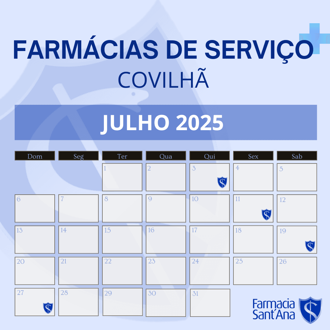 Farmácias de Serviço Covilhã | Julho